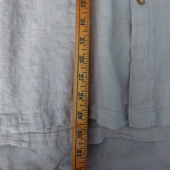 Ron Chereskin Men's Shirt XXL* Beige Linen/Rayon Short Sleeve Button Up Casual - Picture 12 of 12